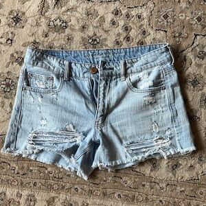 American Eagle Outfitters Blue Jean Shorts Distressed Style